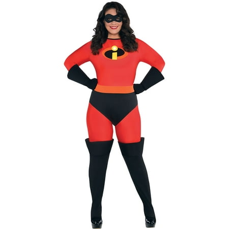 The Incredibles Mrs Incredible Costume for Women, Plus Size, Includes Jumpsuit