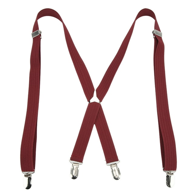 Bretelles Habillées pour Hommes, Grand Applicabilité Bretelles pour Hommes Sûres Durables Design Simple Env. 1x41,3 Po pour le Travail pour Mariage pour Extérieur Rouge Vin