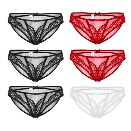 

Varsbaby Sexy Sheer Panties See Through Briefs Underwear for Women 6 Pcs