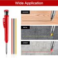 thumbnail image 2 of Solid Carpenter Pencil Set With 6 Refill Leads Built-in Sharpener Marking Tool Woodworking Deep Hole Mechanical Pencils, 2 of 7