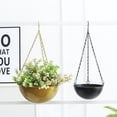 thumbnail image 4 of Hanging Planters with Chains, Wall Mounted Iron Flower Pot Holder, for Planting Ivy and Fern for Window Porch Balcony and Home Decor Black, 4 of 6