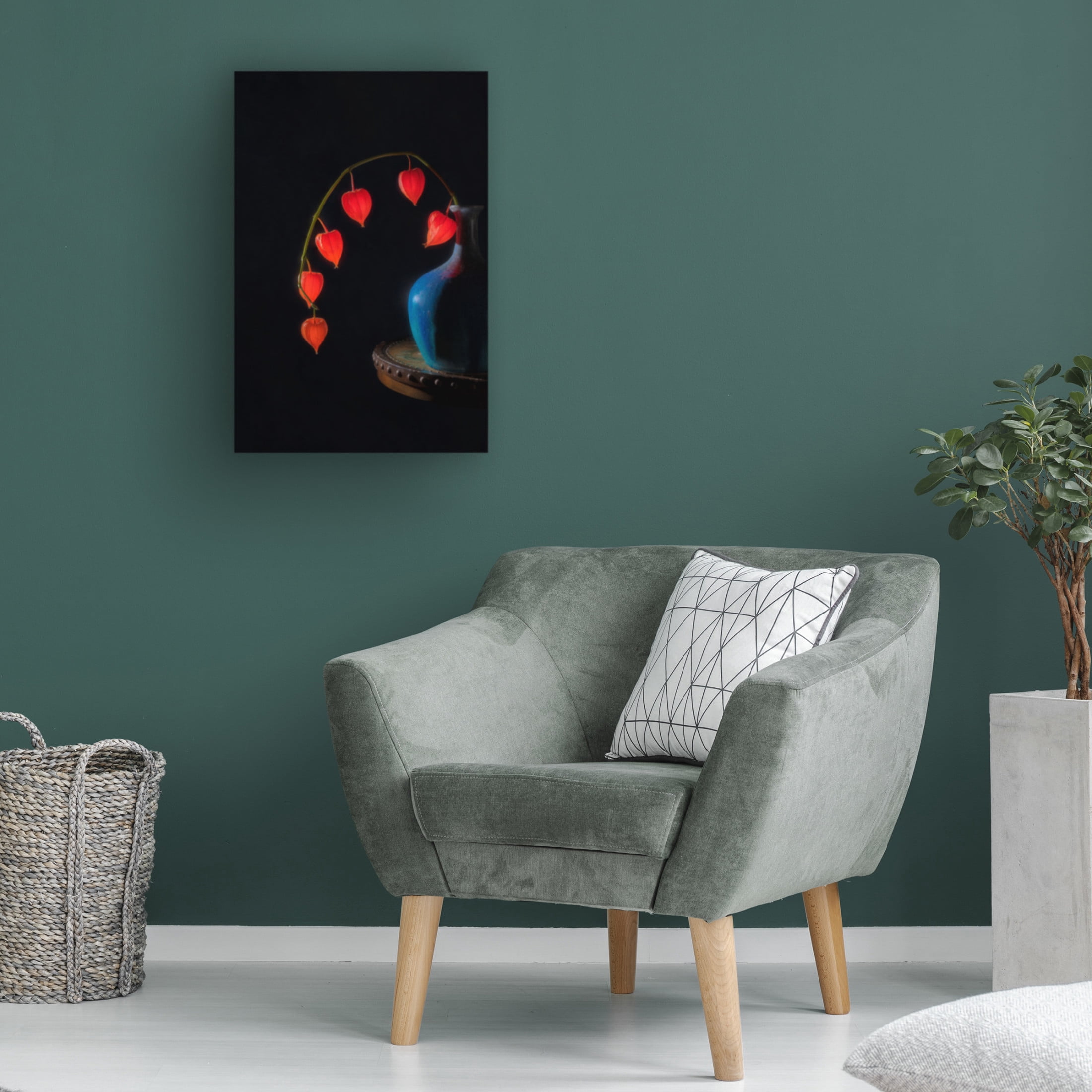 Canvas Wall Art - Lydia Jacobs 'Chinese Lantern' Wall Art for Living Room, Bedroom, or Office Décor by Trademark Fine Art - 12 x 19 Inches