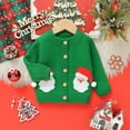 thumbnail image 6 of SGMVNU Boys Girls Christmas Sweater Cardigan Xmas Tree Pattern Knit Sweaters Long Sleeve Button Fall Winter Toddler Kids Knitwear(y1202_2-Green, Size 2-3 Years), 6 of 9