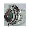 thumbnail image 3 of Navya Craft Mystic Topaz Pearshape 925 Sterling Silver Handmade Statement Women Ring Size 12.5, 3 of 7