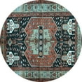 thumbnail image 1 of Ahgly Company Indoor Round Abstract Light Blue Contemporary Area Rugs, 3' Round, 1 of 4