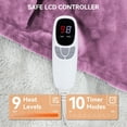 thumbnail image 5 of Electric Heated Blanket  Size - 62"x84" Heating Blanket with 9 Heat Levels & 1-10 Hours Timer,  Heating Flannel Blanket ETL Certified Machine Washable,   Idea - Purple, 5 of 7