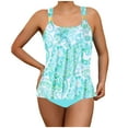 thumbnail image 1 of Flowy Ruffle Tankini Swimsuits for Women Plus Size Summer 2 Piece Paisley Bathing Suits Old Womens Modest Swimwear Light Blue, M, 1 of 6