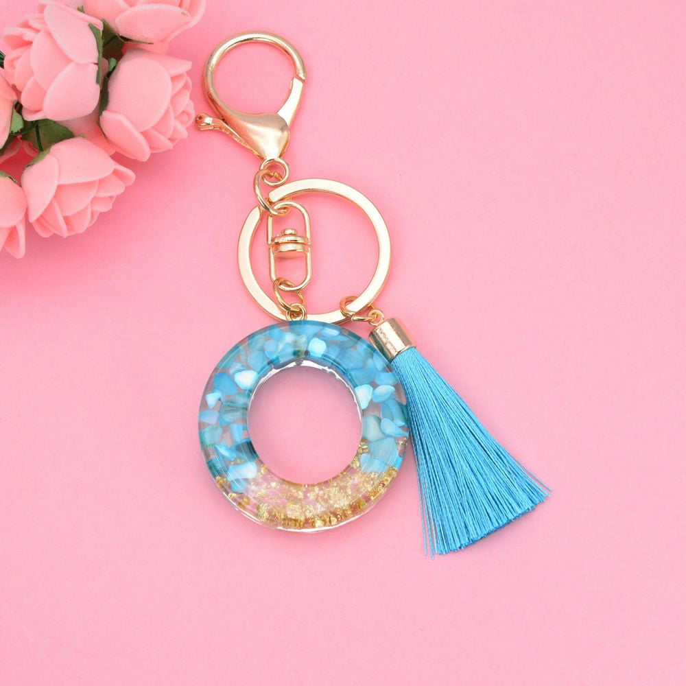 1pc Women Pom Pom & Letter Charm Fashionable Keychain For Daily