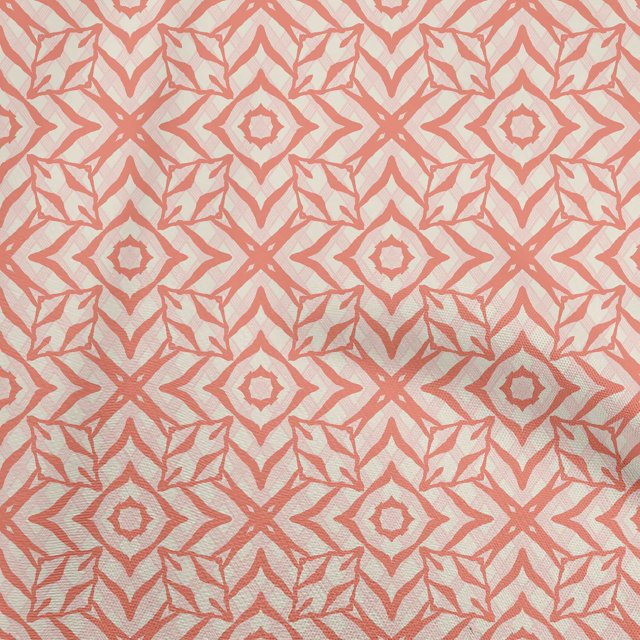 oneOone Polyester Spandex Dark Peach Fabric Geometric Fabric For Sewing Printed Craft Fabric By The Yard 56 Inch Wide