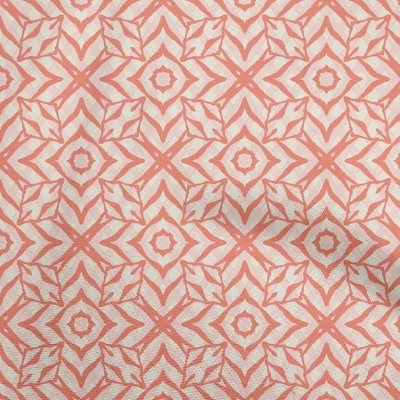 oneOone Cotton Poplin Dark Peach Fabric Geometric Sewing Fabric By The Yard Printed Diy Clothing Sewing Supplies 56 Inch Wide