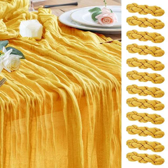 Mantel navideño Wokceer de Table Runner, paquete de 12 unidades, color dorado, bohemio