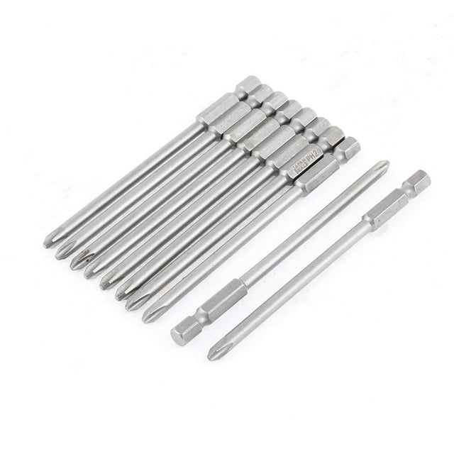 Juego de 10 piezas de punta magnética PH2 de 4.5 mm, herramienta de broca de destornillador Phillips extra larga