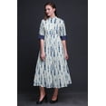 thumbnail image 4 of Bimba Shibori Printed Roll Up Sleeves Button Down Mid-Calf Women Shirt Dress-Medium, 4 of 5