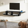 thumbnail image 5 of Floating TV Stand with Storage, 55" Floating TV Shelf for Wall, Floating Entertainment Center Wall Shelf for Living Room, Bedroom, Black, 5 of 7