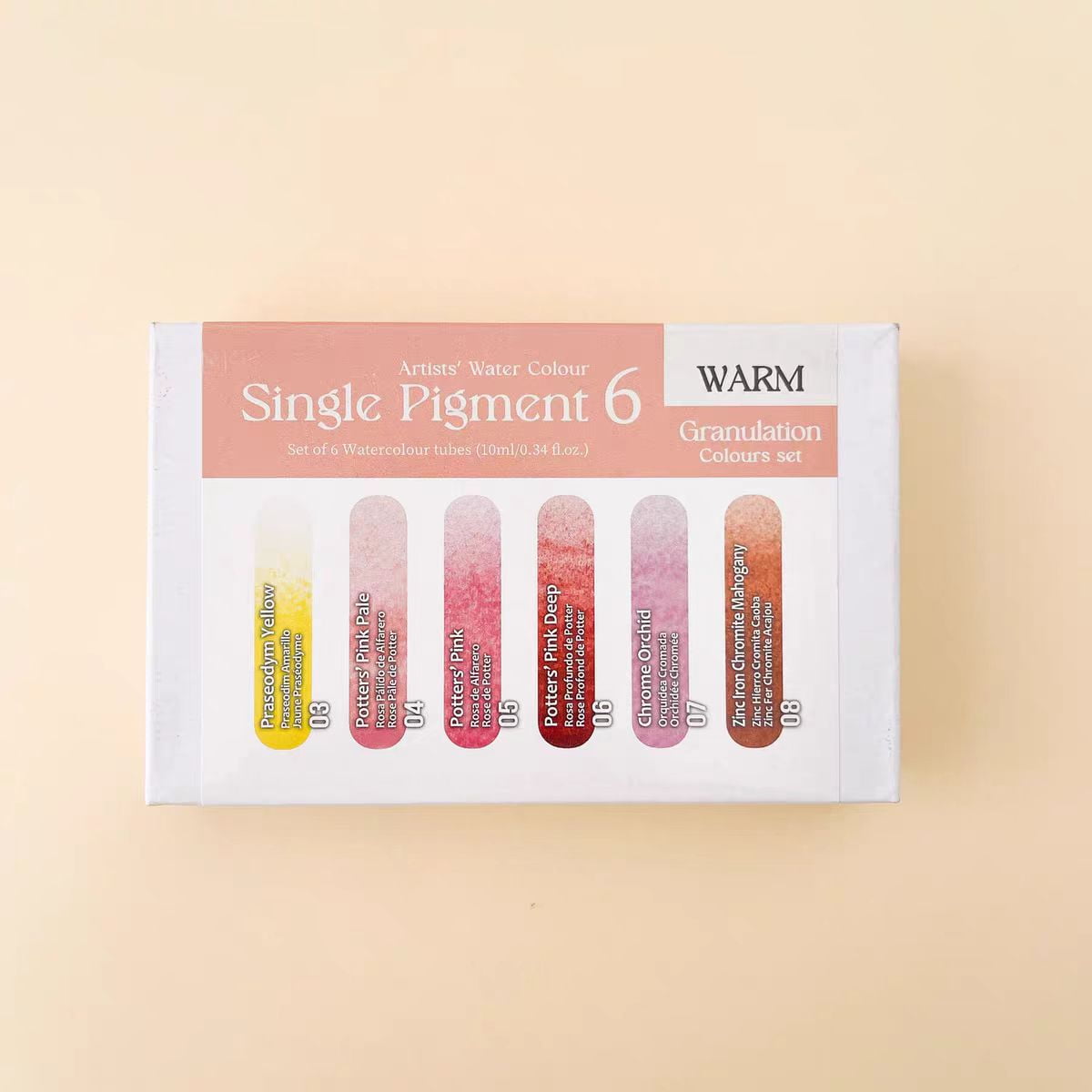 Kusakabe artist watercolor single pigment Granulation&Staining 6 tube 10ml set WARM series(japan import)