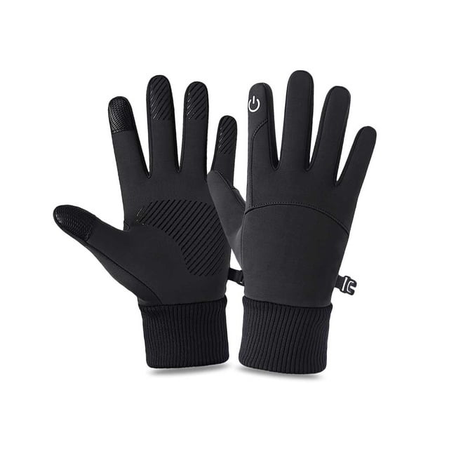 Guantes térmicos de invierno Qarigey pantalla táctil hombres mujeres cálido a prueba de viento impermeable Negro L