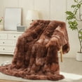 thumbnail image 6 of chaungfeng Faux Fur Throw Blanket, Coffee Soft 51"x63" Fluffy Bed Blanket, Cozy Shaggy Plush Decorative Couch Throw, Cute Furry Fuzzy Lap Blanket for Women Men Gift, 6 of 6