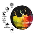 thumbnail image 4 of Salouo Vibrant Color Splash Print Spare Tire Cover 14-17 inch Spare Tire Protector Universal Tough Tire Wheel Cover for Trailer SUV and Truck-15 inch, 4 of 6