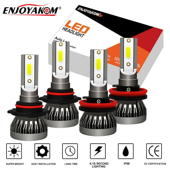 4pcs LED Headlight Bulbs High Low Beam 9005 H11 For Subaru Impreza 2012-2014