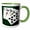 Green/White, variant on 3drose, Poker Hands Royal Flush Clubs, 15oz Two-tone Blue Mug