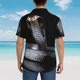 thumbnail image 4 of Sikiie Black Cobra Snake Print Men's Hawaiian Shirt, Summer Beach Button Pocket Short Sleeve T-Shirt,X-Large, 4 of 7