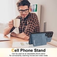 thumbnail image 5 of Allytechgroup for Samsung Galaxy S25 Ultra Case with Credit Card Holder/Kickstand/RFID Blocking Premium PU Leather Magnetic Wallet Cover Soft TPU Bumper Shockproof Stand Protective Phone Case, Blue, 5 of 15