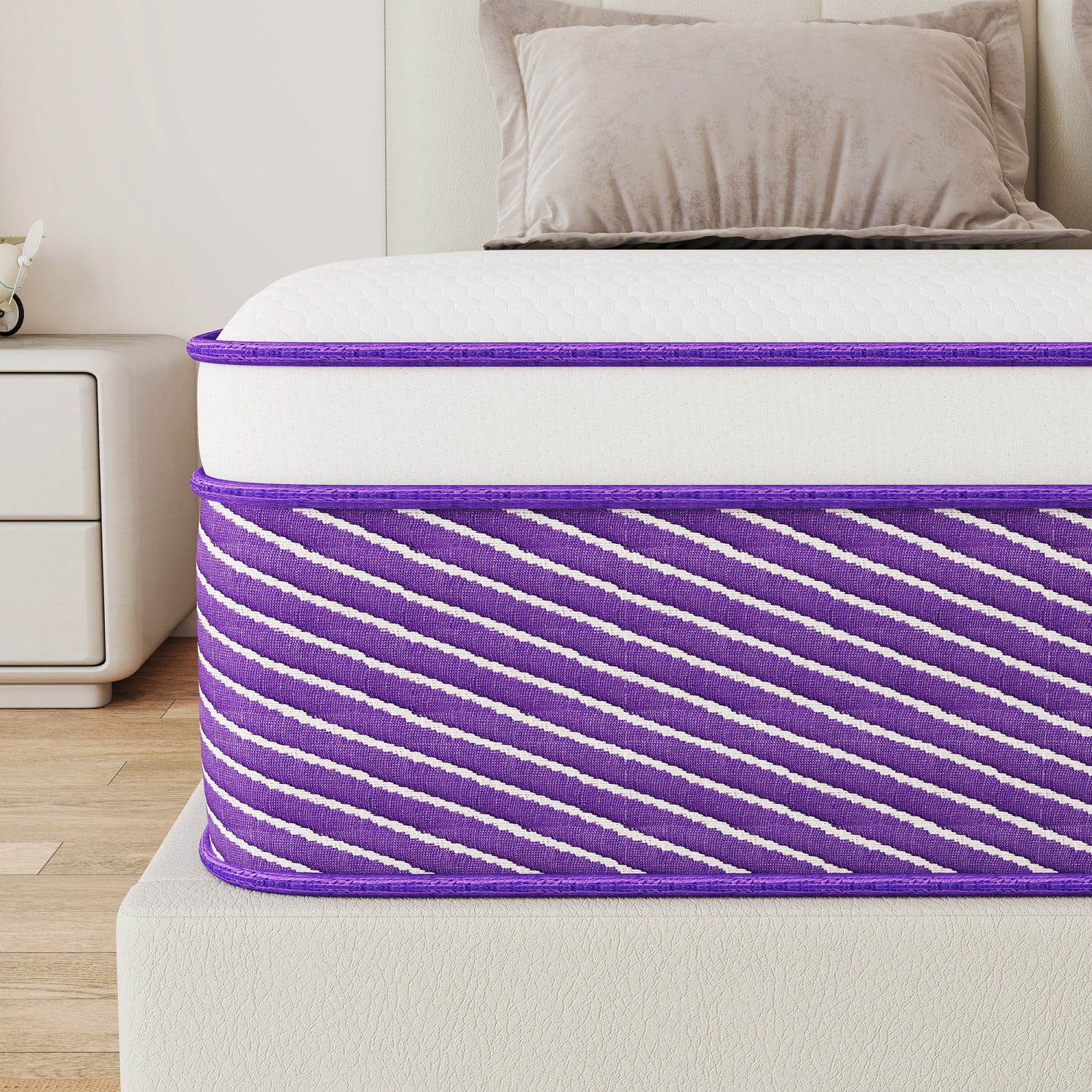 AMENDPATURE 12-inch Twin Hybrid Mattress,Memory Foam & Pocketed Springs,Motion Isolation,CertiPUR-US Certified in a Box,Medium Tension，Adult