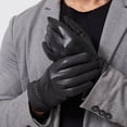 thumbnail image 3 of Guantes de cuero genuino, guantes de trabajo para hombres, guantes de piel de oveja cálidos con forro de lana para hombres, regalos finos de otoño e invierno, 3 of 5