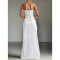 thumbnail image 5 of Women'S Ruffled Satin Spaghetti Strap Ball Gown Bridesmaid Dress Long White L, 5 of 6
