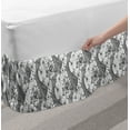 thumbnail image 2 of Asian Bed Skirt, Sketch Style Lotus and Carp Koi Fish Japanese of Friendship Monochrome, Elastic Bedskirt Dust Ruffle Wrap Around for Bedding Decor, 4 Sizes, Grey Black White, by Ambesonne, 2 of 2