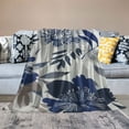 thumbnail image 2 of Creowell Blue Flower Grey Flower White Background Print Flannel Throw Blanket Lightweight Blanket for All Seasons Exquisite Gifts 40x50in, 2 of 6