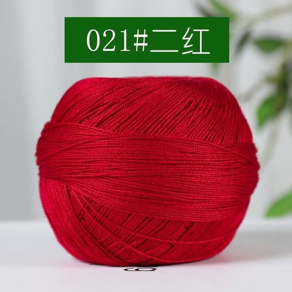 Xiao Hua dark red 50g Single Twist - High Grade Silk Cotton Thread, Ideal Lace Ball for Thin Silk Cotton in Lace Crafts, DIY Shirts, and Exquisite Projects