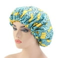 thumbnail image 2 of Koszal Night Sleep Hat Printed Soft Polyester Double-layer women Cap for Home, 2 of 7