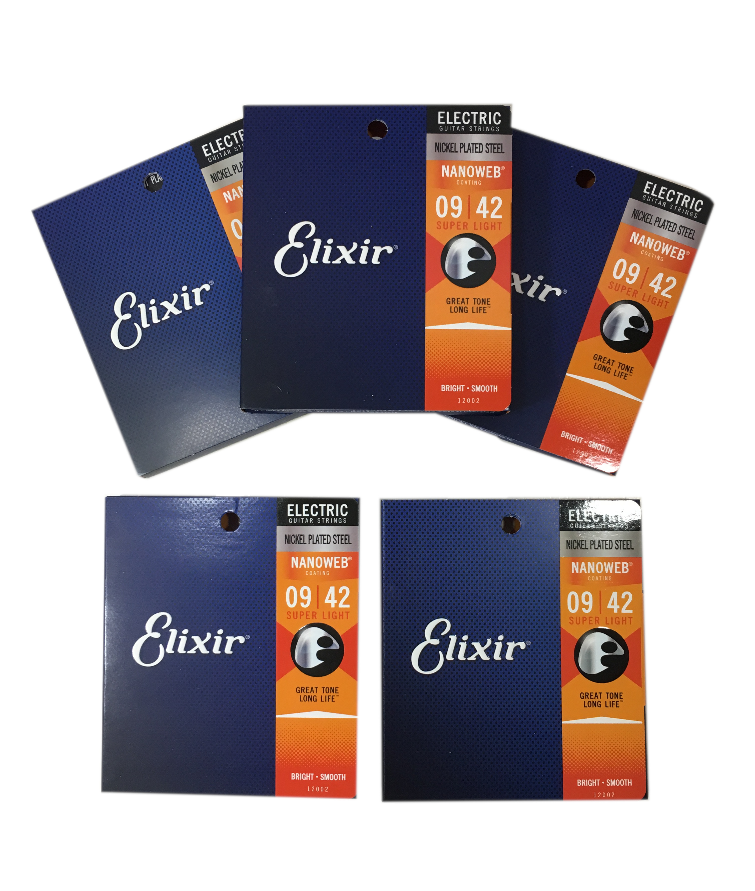Elixir Guitar Strings 5Pack Nanoweb Electric Super Light (Lite) 009