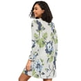 thumbnail image 2 of FORMRS Womens Long Sleeve Nightgowns Crew Neck Sleep Shirt Soft Pajamas Sizes S-3XL, Light Floral Pattern, 2 of 8