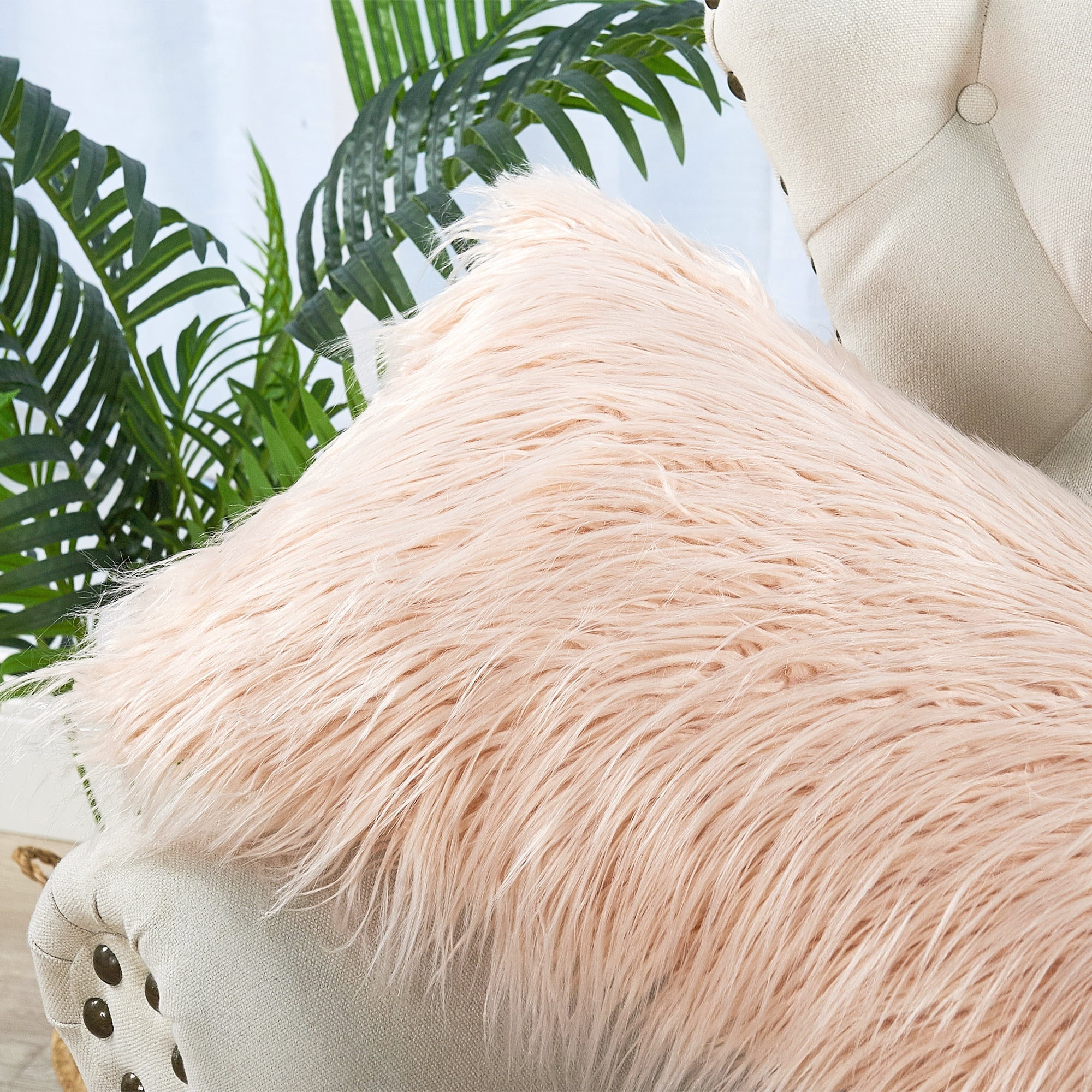 Boho Faux Fur Lumbar Pillow Cover Soft And Cozy Throw Pillow - Temu