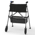 thumbnail image 4 of Verpal Lightweight Folding Walker for Seniors with 8 in Wheels, Steel, 330 lb Weight Capacity, Gray, 4 of 9