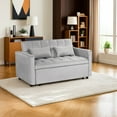 thumbnail image 5 of Kadyn Sofa Bed, Couch Bed, 54 Inch Adjustable Backrest Sofa or Sofa Bed, Futon Sofa with Double Armrest and Pouch, Light Gray, 5 of 13