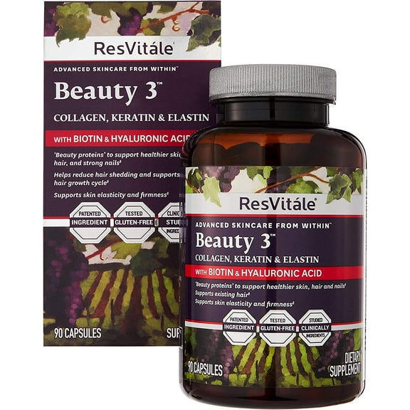 ResVitale Advanced Skincare Beauty 3 90 Capsules