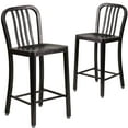 thumbnail image 2 of Flash Furniture Curved Slat Back Bar Stool, Black Antique Gold, 2 of 14