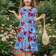 thumbnail image 4 of CYRBOKO July 4th Dresses for Girls, 2025 Flutter Sleeve Casual A-line Summer Dresses Blue Size 12-13T, 4 of 7