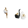 thumbnail image 1 of Figuras de cisne de niña, escultura de arte abstracto, personaje de resina creativo, estatua, adorno de mesa, decoración de pareja para la oficina, es, 1 of 8