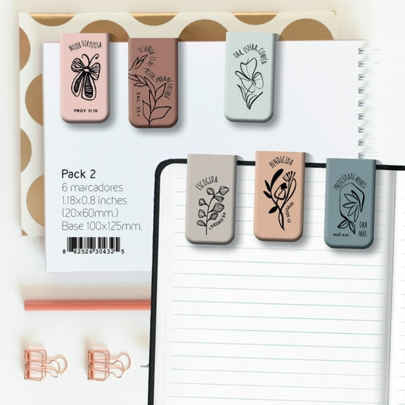 Pastel Magnetic Bookmarks Set Of 6 - Ideal For Books, Bibles, And Notebooks