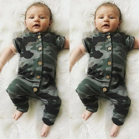 Name Brand Infant Clothing - Newborn Infant Baby Boy Girl Kids Camo Romper Jumpsuit Bodysuit Clothes Outfits 0-6 Months