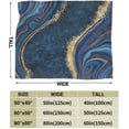 thumbnail image 5 of Blue Painted Marble Throw Blanket Ultra Soft Warm All Season Marbling Painting Decorative Fleece Blankets for Bed Chair Car Sofa Couch Bedroom 60"X50", 5 of 6