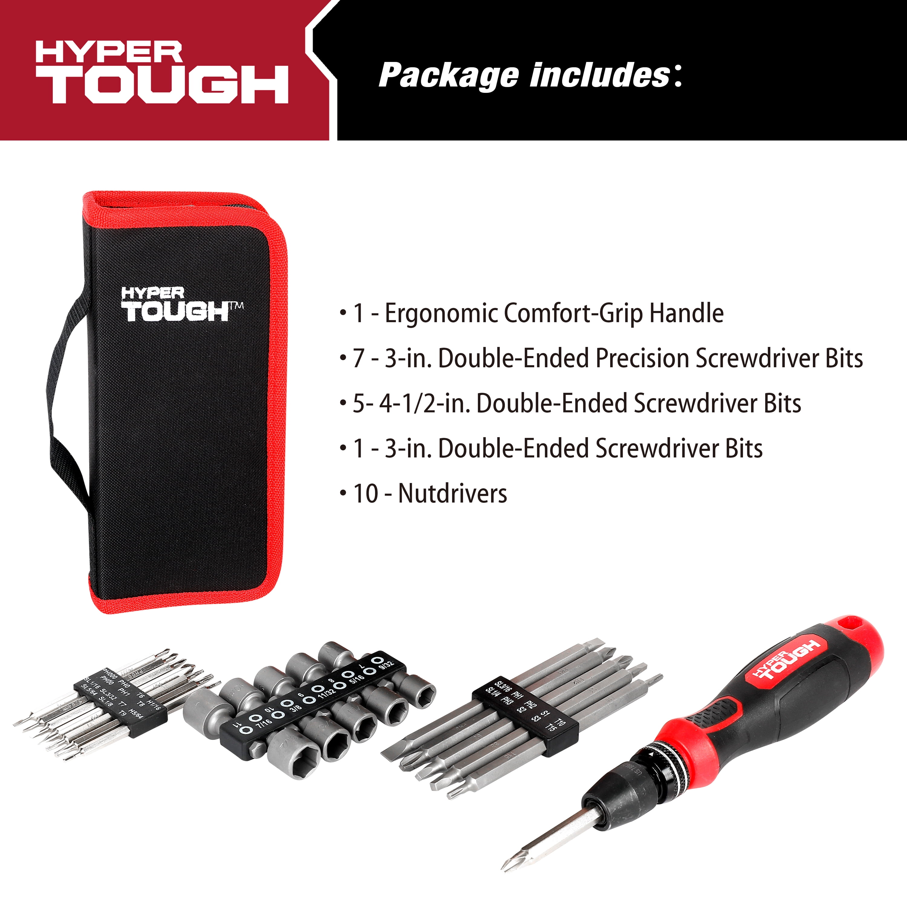Hyper Tough 24Piece QuickLoad Screwdriver Set, Model 42432