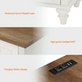 thumbnail image 6 of Nightstand Set of 2 with Charging Station Farmhouse Wooden End Table Sofa Side Table  with 2 Drawers for Bedroom Living Room, White/ Oak, 6 of 6
