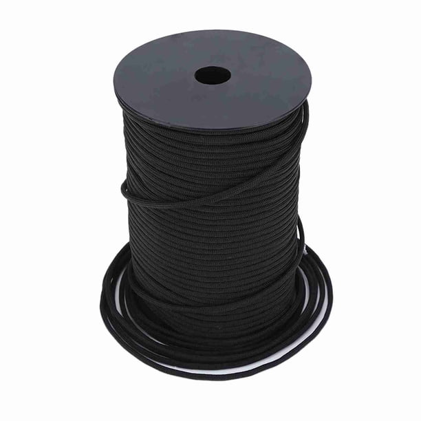 Cordón de paracaídas Paracord reflectante 550 con núcleo de 9 hebras, 100 m (negro)