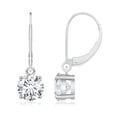 thumbnail image 1 of Angara Lab Grown Diamond Earrings - -Round Diamond Leverback Earrings in Platinum for Women, 1 of 5