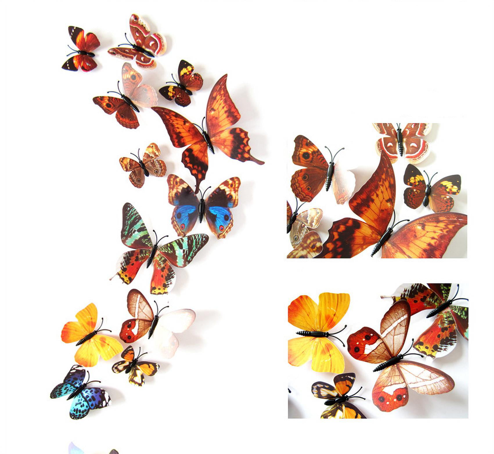 12PCS Butterfly Wall Stickers Decals Decorations For Kitchen Living Rooms Kids 